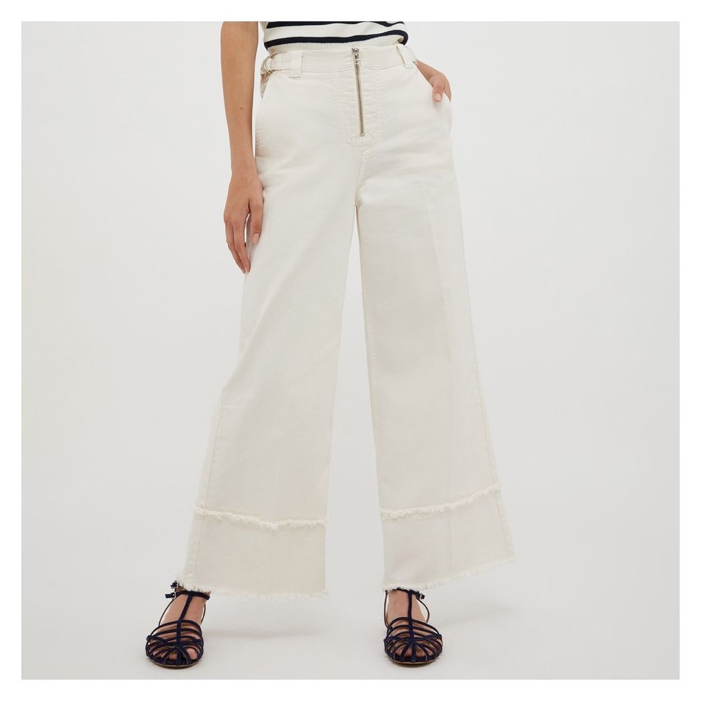 Max & Co. Cream Ankle Cropped Jeans
